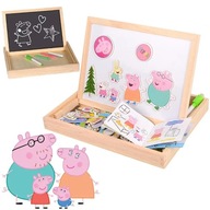 Nástenka Peppa Pig, magnetická, krieda, drevené puzzle