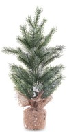Zelený umelý vianočný stromček v pytlovinovom vreci 34 cm