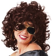 WIG Curly Brown Hair Curls 70. 80. roky DISCO