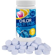 CHLÓROVÉ MULTI TABLETY 3v1 BAZÉNOVÁ CHEMIKÁLIA MODRÁ 1kg MALÉ 20g GAMIX x50