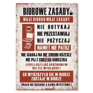 Plechový plagát, kovový nápis, Kancelársky poriadok do kancelárie