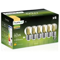 6x E27 LED žiarovka GUĽA 7W = 60W 3000K Teplá FILAMENT DEKORATÍVNA LUMILED