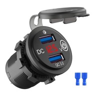 QC3.0 Dual US Car Charger Socket