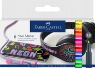 Kreatívne neónové fixky, 6 farieb, Faber-Castell