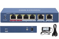 PoE switch 4x PoE 2x LAN 60W pre PoE HiPoE IP kamery