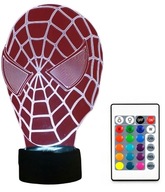 3D LED LAMPA SPIDERMAN PETER PARKER FARBA + DIAĽKOVÉ OVLÁDANIE