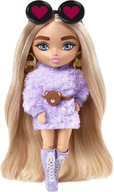 BÁBIKA BARBIE EXTRA MINIS, KAPUČKA FIALOVÁ/BLOND KU