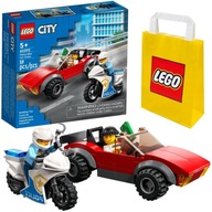 LEGO City 60392 Policajná automobilová naháňačka na motorke POLICE