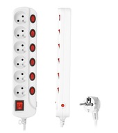 Predlžovací kábel Power Strip so spínačmi 1,5 m