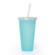 710ML plastový pohár s viečkom so slamkou