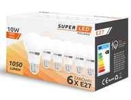 6x Set E27 LED žiarovka 10W SuperLED 800lm 80W