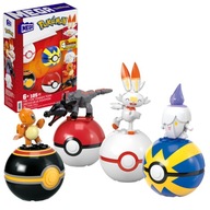 MEGA CONSTRUX POKEMON BLOCKS FIRE-TYPE TEAM POKEBALL TRAINER SET