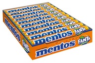 Mentos Fanta pomarančové cukríkové kvapky, žuvacie dražé 37,5g 20 kusov