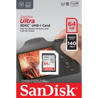 SanDisk SDXC ULTRA 64GB 140 MB/s, C 10, UHS-I, U1