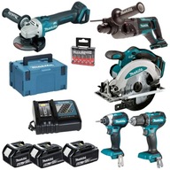 MAKITA COMBO SADA 5 NÁRADÍ 18V 3X6Ah ZADARMO