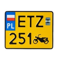 Žltý štítok pre vintage motocykel ETZ 251