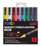 Popisovač Posca PC-5M s plagátovou farbou, sada 8 ks