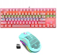 MECHANICKÁ HERNÁ KLÁVESNICA RGB RUŽOVÁ + BM600 B