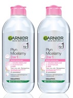 2x micelárna voda Garnier 3 v 1 na odlíčenie citlivej pleti