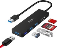 TSUPY 5v1 USB Hub adaptér USB 3.0 SD, čierny