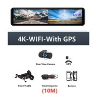 12-palcový auto DVR 4K zrkadlový GPS