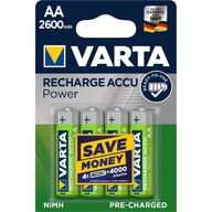 4x BATÉRIA VARTA R2U R6 AA 2600mAh 1,2V