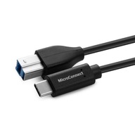 MicroConnect USB-C na USB3.0 B kábel, 1m