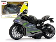 Športový motocykel Sivé Zelené Zvukové Svetlá