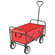 Skladací ručný vozík, oceľový, červený