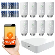 8x SMART ovládač s termostatickou hlavicou + WiFi brána Zigbee 3.0 Tuya