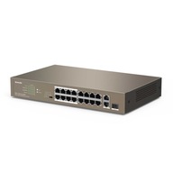 Tenda TEF1118P-16-150W prepínač 16x FE PoE 2x GE SFP