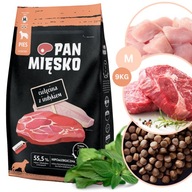 Pan Mięsko Suché krmivo pre psov TEĽACIE TURECKO ZELENINA Stredné plemená M 9kg