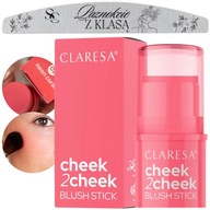 Claresa Blush Stick Cheek2Cheek 02 NEON CORAL lícenka + FILE