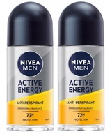 Nivea MEN Active Energy guľôčkový antiperspirant 2 x 50ml SET