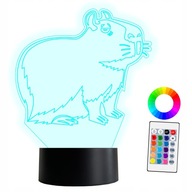 XL 3D LED lampa Capybara Capibara MEM 16 farieb + Diaľkové ovládanie NAME Gravírovanie