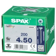 Skrutky SPAX 4x50 T20 plný závit 200 ks