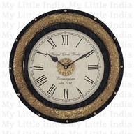 Indické hodiny Ghari, priemer 29 cm, čierne