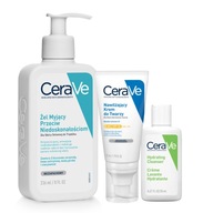 CeraVe hydratačný krém na tvár SPF 50 52 ml čistiaci gél 236 ml