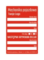 Nálepky: výmena oleja, olej, mechanika, servis