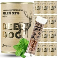 Deer Dog mokré krmivo pre psov DEER + MINT plechovka 400 G PREMIUM 93% MÄSO