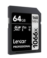 Lexar SDXC Professional 64 GB 160 MB/s U3 V30 1066x