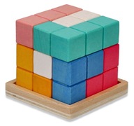 AdamToys Farebné kocky Drevená kocka tetris