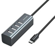 ADAPTÉR AWEI HUB 4XUSB-A/USB-C, (ČIERNA/ČIERNA)