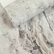 Umývateľná vinylová tapeta na netkanej textílii, béžovo šedá Carrara Marble GLOSS