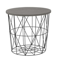 MARIFFA Metal Basket Table Black Grey Loft HIT