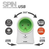 Ever Spin 2 x USB otočný predlžovací kábel