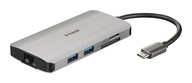 D-Link DUB-M810 rozbočovač 3xUSB3.0 USB-C HDMI SD mSD LAN