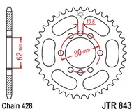 JT ZADNÉ OZNAČENIE 843 54 YAMAHA DT 80LC '85-'94