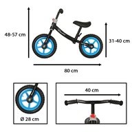 Ultraľahký balančný bicykel Trike Fix Balance 1,8 kg, čierno-modrý