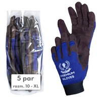 Pracovné rukavice PREMIUM GLOVES, kožená zostava 3Kamido, 5 párov, veľkosť 10 XL